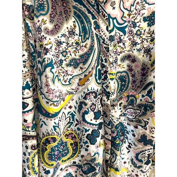 Talbots Women's Plus Sz Paisley Print Button Down Up 2XP Long Adjustable Sleeve - Picture 2 of 5